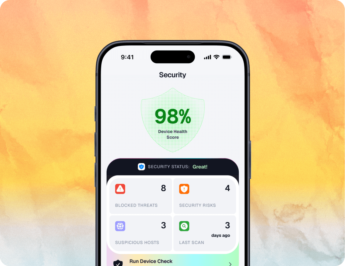 Badger mobile app security screen